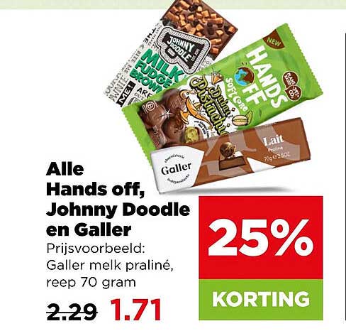 Alle Hands off, Johnny Doodle en Galler 25% KORTING