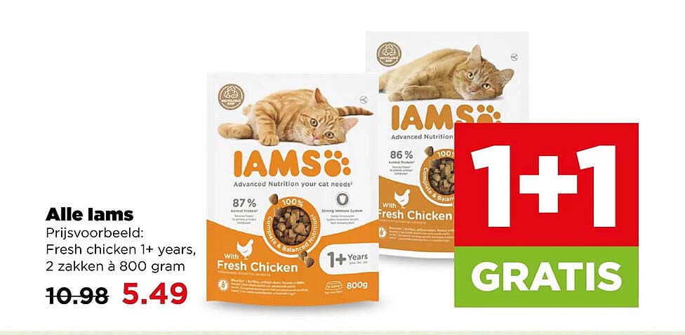 Alle Iams 1+1 GRATIS