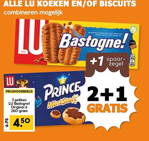 ALLE LU KOEKEN EN/OF BISCUITS combineren mogelijk 2+1 GRATIS
