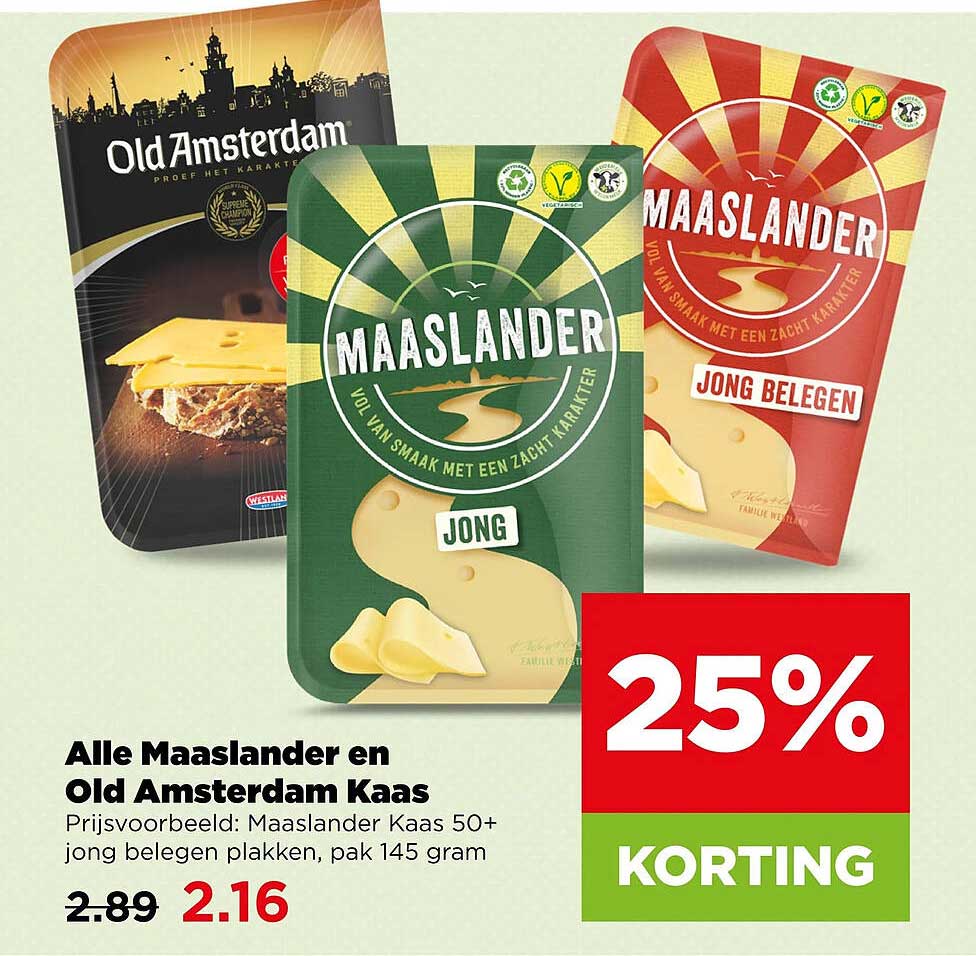 Alle Maaslander en Old Amsterdam Kaas 25% KORTING