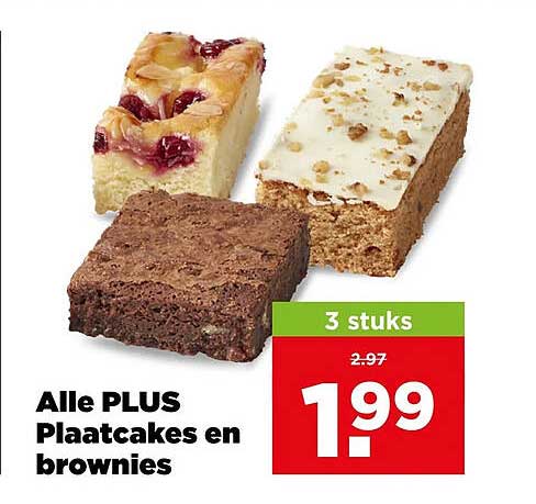 Alle PLUS Plaatcakes en brownies