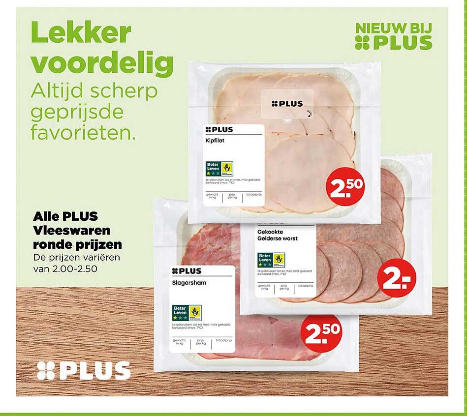 Alle PLUS Vleeswaren ronde prijzen