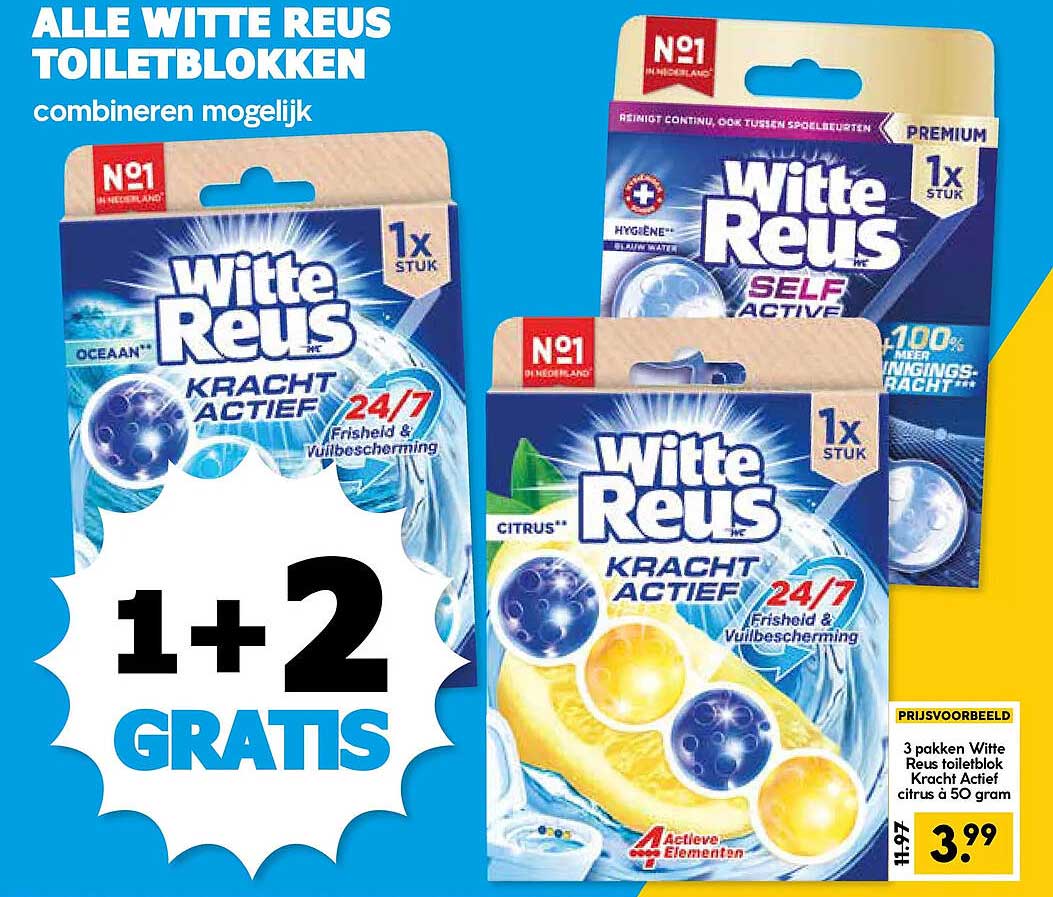 ALLE WITTE REUS TOILETBLOKKEN combineren mogelijk 1+2 GRATIS