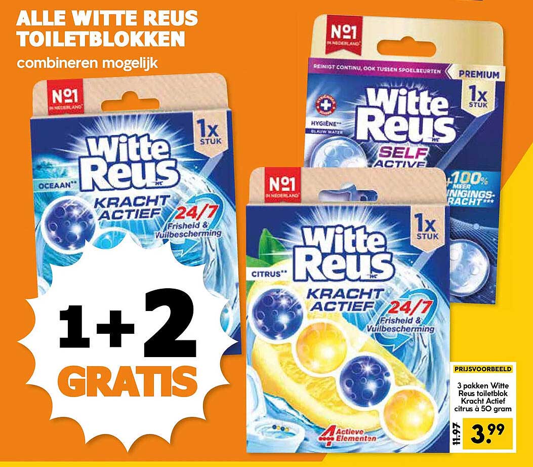 ALLE WITTE REUS TOILETBLOKKEN combineren mogelijk 1+2 GRATIS