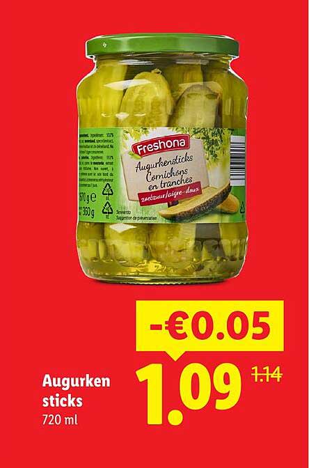 Augurken sticks 720 ml