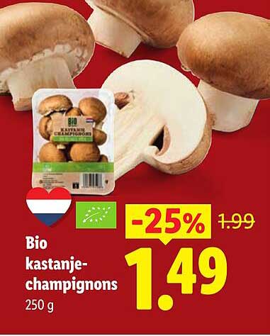 Bio kastanje-champignons