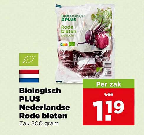 Biologisch PLUS Nederlandse Rode bieten Zak 500 gram
