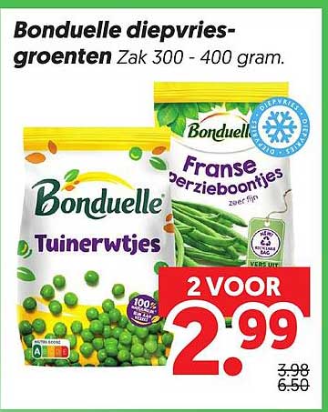 Bonduelle diepvries-groenten Zak 300 - 400 gram 2 VOOR