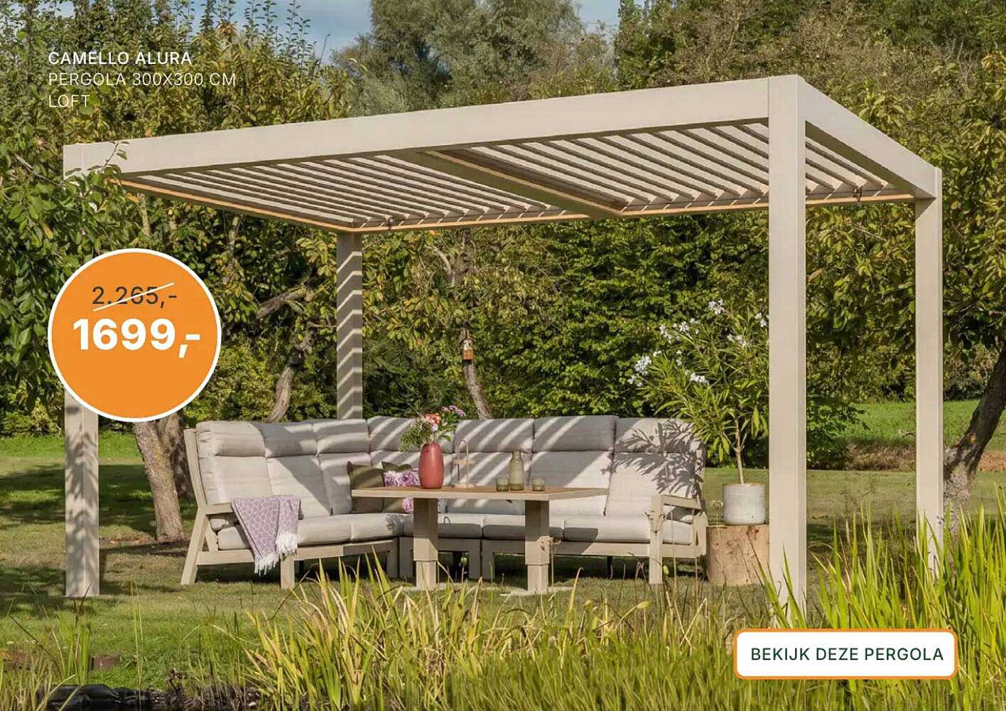 CAMELLO ALURA PERGOLA 300X300 CM LOFT