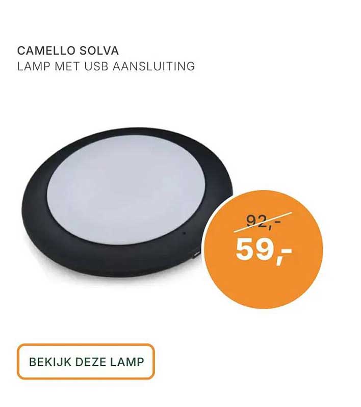 CAMELLO SOLVA LAMP MET USB AANSLUITING
