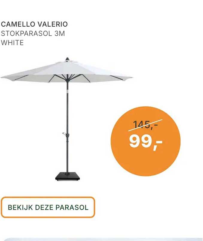 CAMELLO VALERIO STOKPARASOL 3M WHITE
