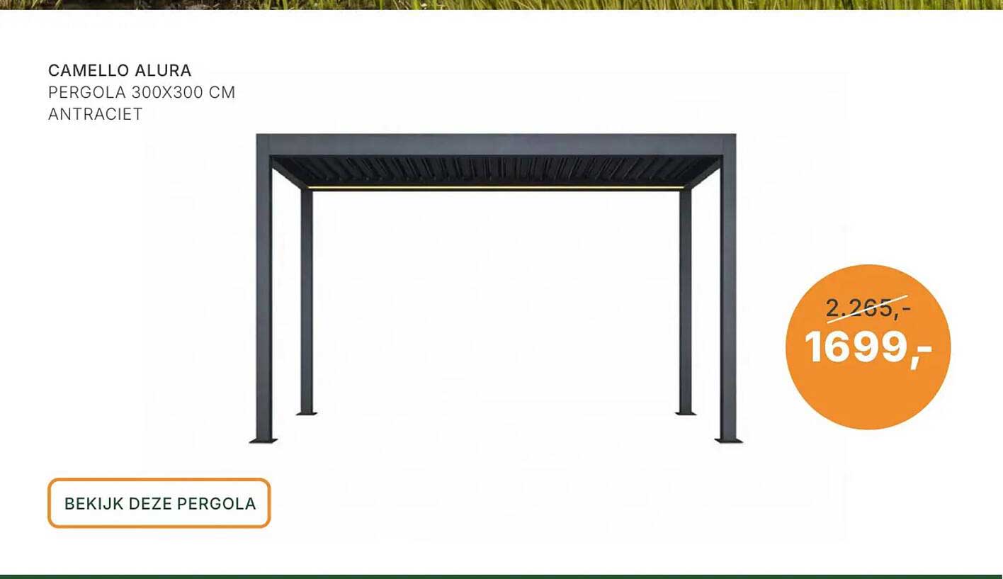 CAMILLO ALURA PERGOLA 300X300 CM ANTRACIET