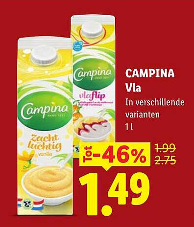 CAMPINA Vla In verschillende varianten 1 l Tot -46%