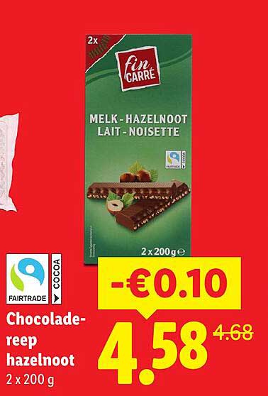Chocoladereep hazelnoot 2 x 200 g