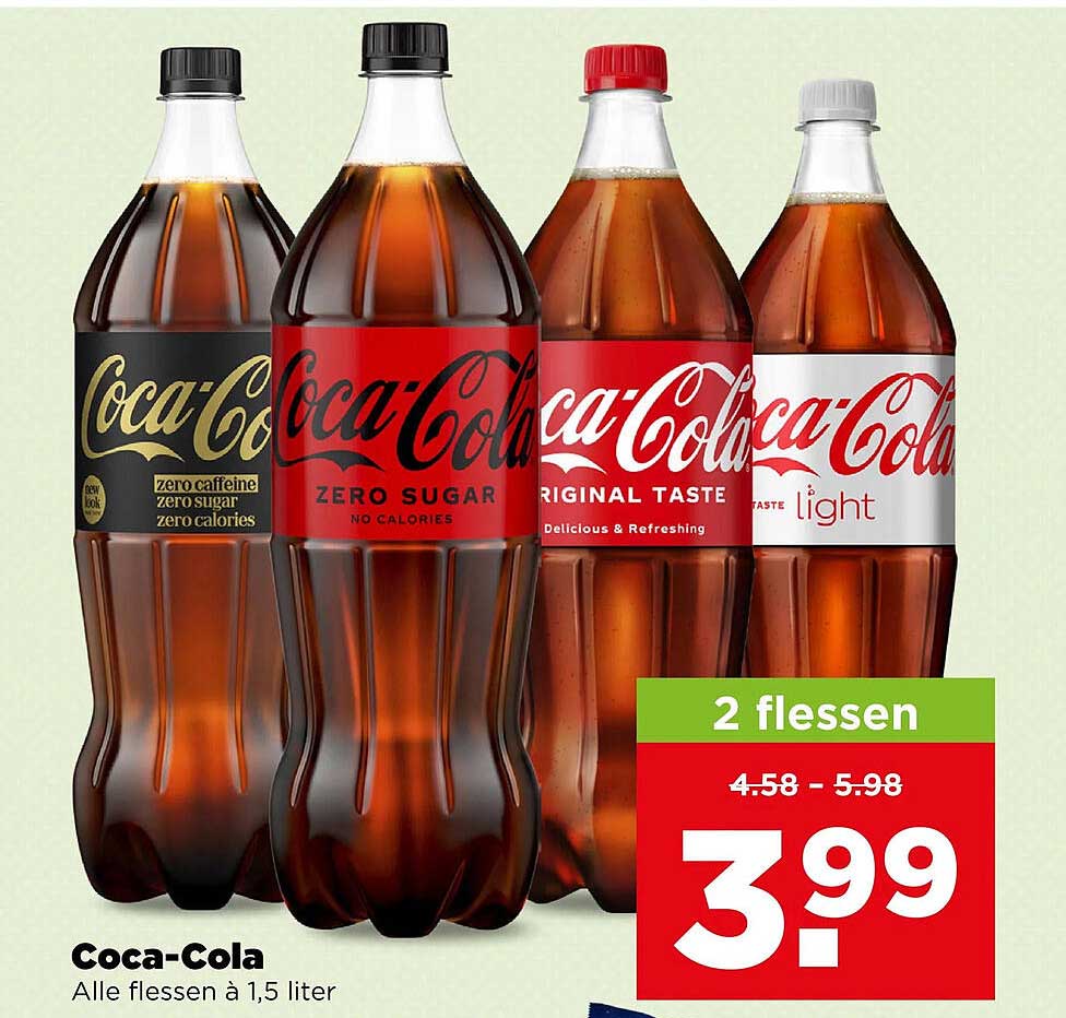 Coca-Cola Alle flessen à 1,5 liter 2 flessen