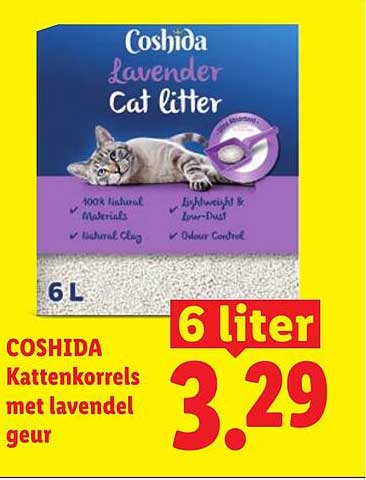 COSHIDA Kattenkorrels met lavendel geur 6 liter