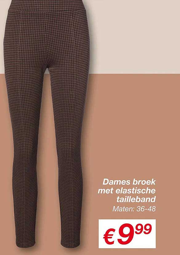 Dames broek met elastische tailleband