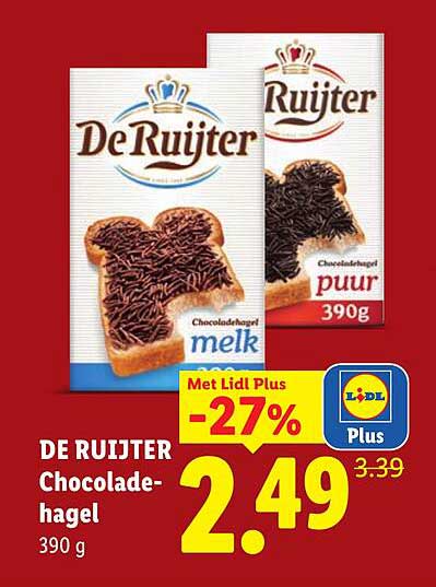 DE RUYTER Chocoladehagel 390 g