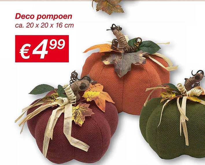 Deco pompoen ca. 20 x 20 x 16 cm