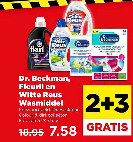 Dr. Beckman, Fleuril en Witte Reus Wasmiddel 2+3 GRATIS