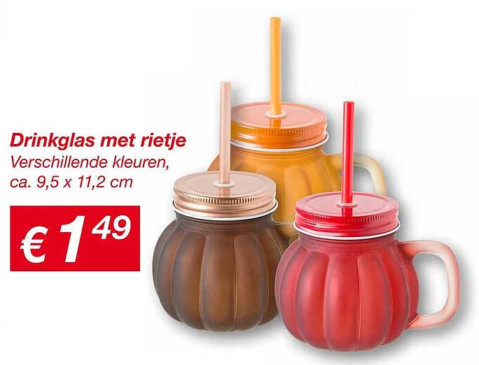 Drinkglas met rietje