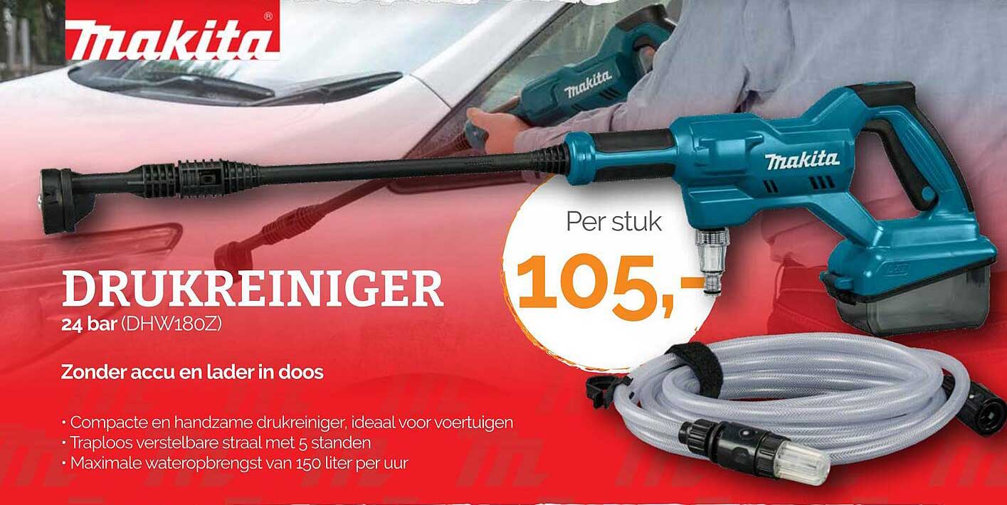 DRUKREINIGER 24 bar (DHW180Z) Zonder accu en lader in doos