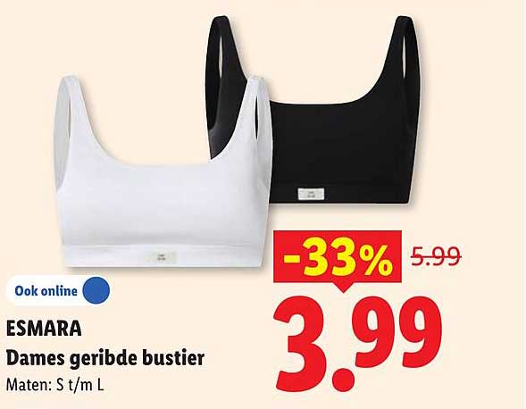 ESMARA Dames geribde bustier