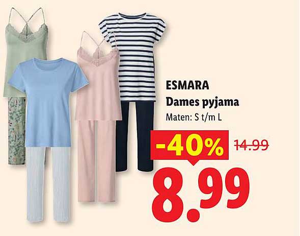ESMARA Dames pyjama Maten: S t/m L -40%