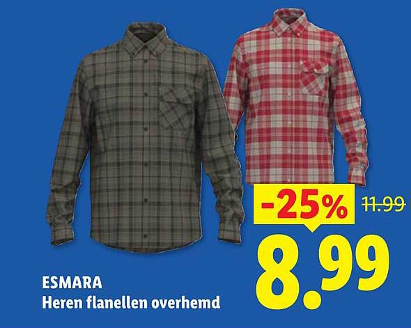 ESMARA Heren flanellen overhemd -25%