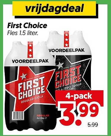 First Choice Fles 1.5 liter voordelpak 4-pack