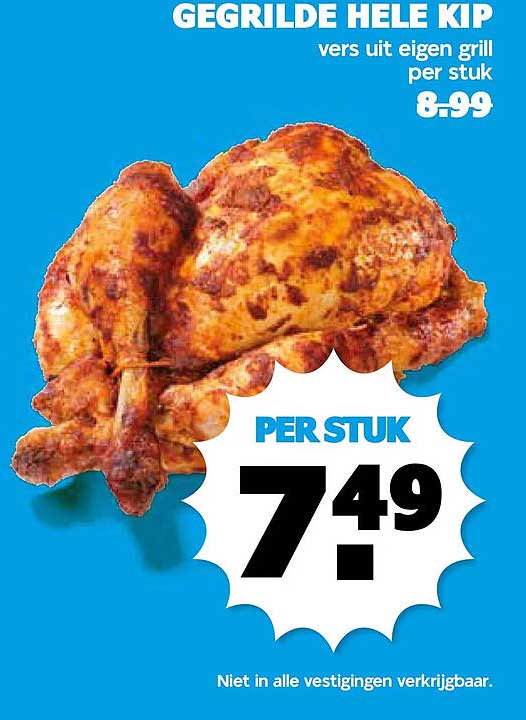 GEGRILDE HELE KIP vers uit eigen grill per stuk