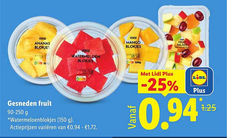 Gesneden fruit 90-250 g