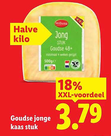 Goudse jonge kaas stuk