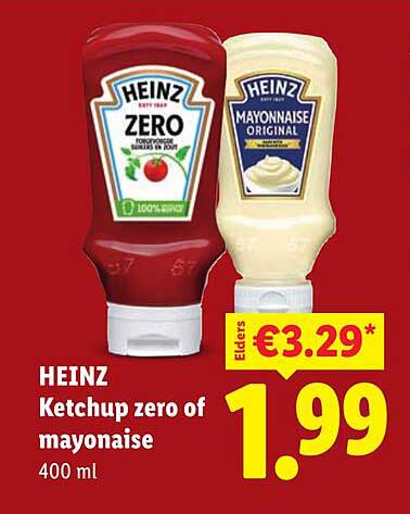 HEINZ Ketchup zero of mayonaise 400 ml