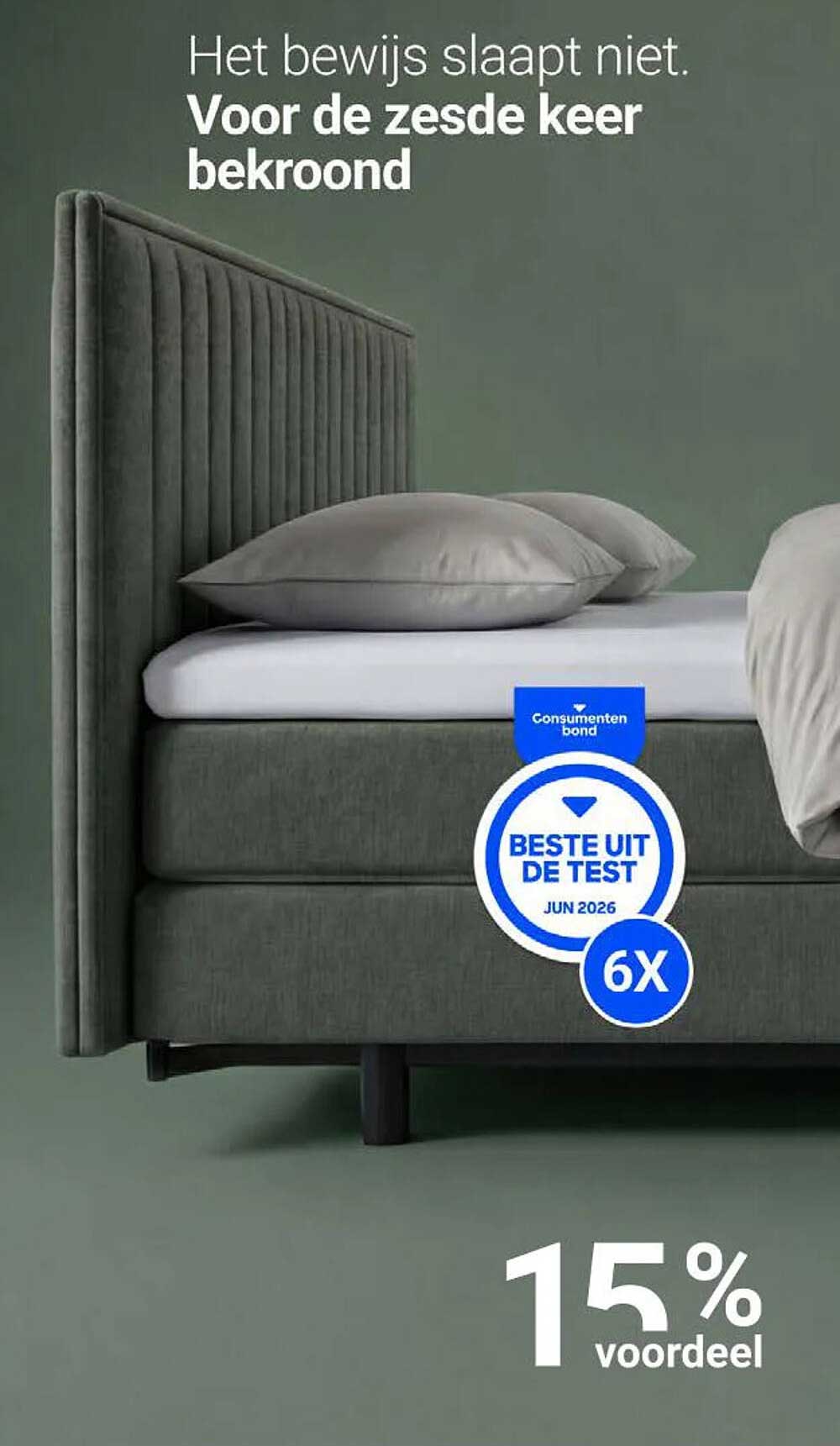 Het bewijs slaapt niet. Voor de zesde keer bekroond 15% voordeel