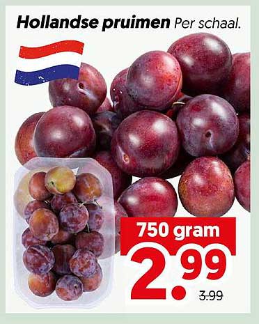 Hollandse pruimen Per schaal.