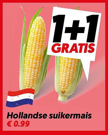 Hollandse suikermais 1+1 GRATIS