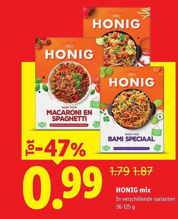HONIG mix In verschillende varianten 36-125 g Tot -47%