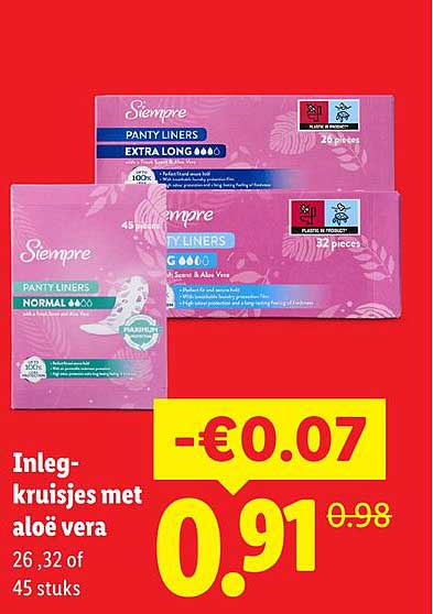 Inlegkruisjes met aloë vera 26, 32 of 45 stuks
