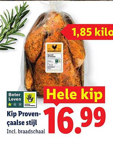 Kip Provençaalse stijl Incl. braadschaal Hele kip 1,85 kilo