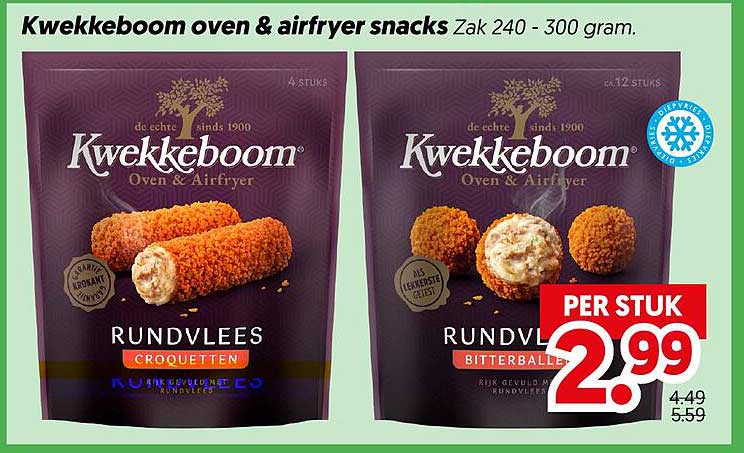 Kwekkeboom oven & airfryer snacks Zak 240 - 300 gram. PER STUK