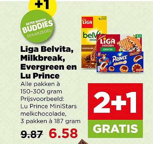 Liga Belvita, Milkbreak, Evergreen en Lu Prince 2+1 GRATIS