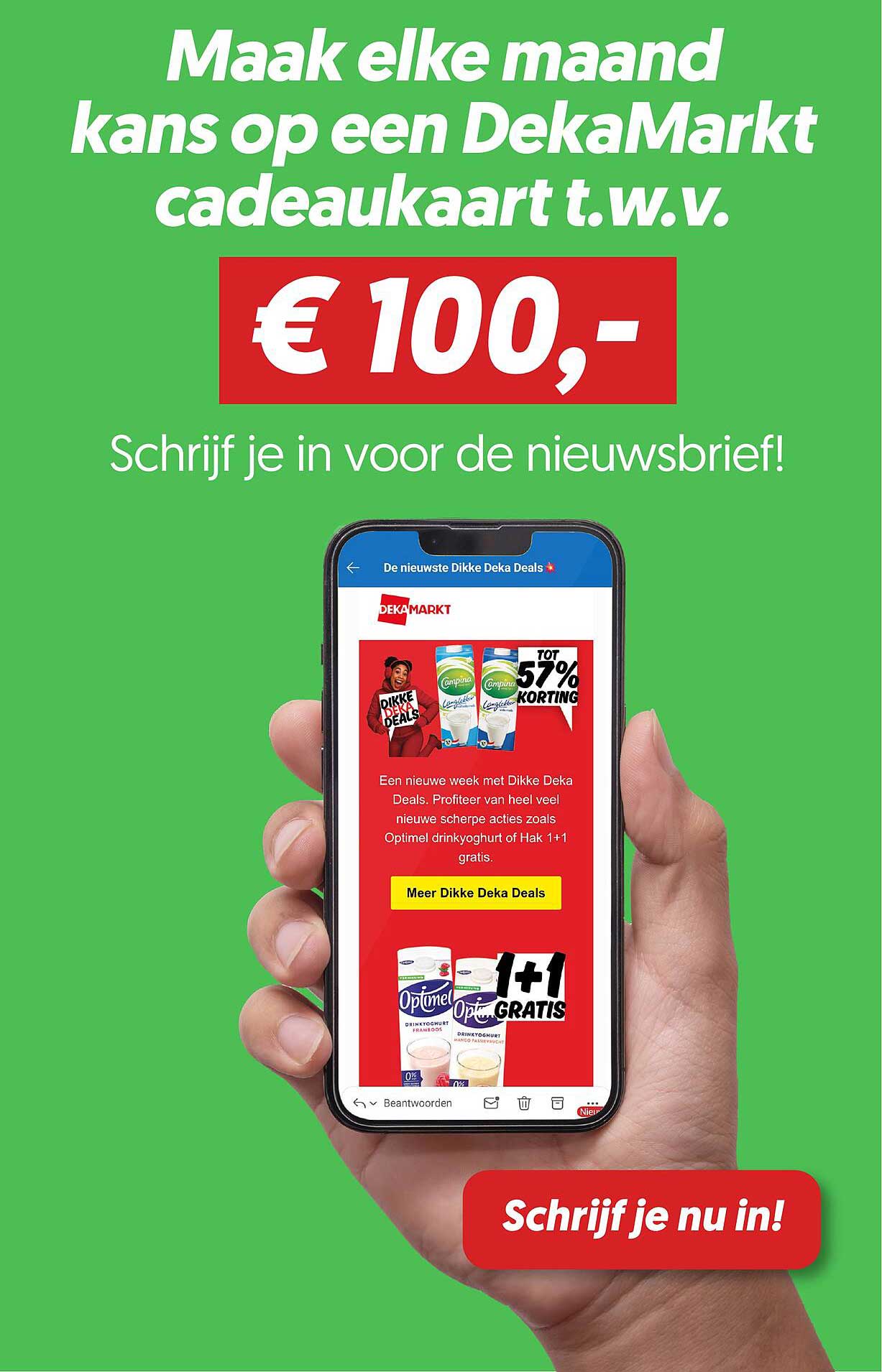Maak elke maand kans op een Dekamarkt cadeaukaart t.w.v. € 100,-