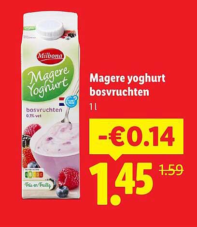 Magere yoghurt bosvruchten