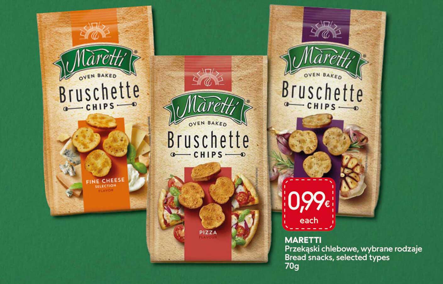 MARETTI Przekąski chlebowe, wybrane rodzaje Bread snacks, selected types 70g