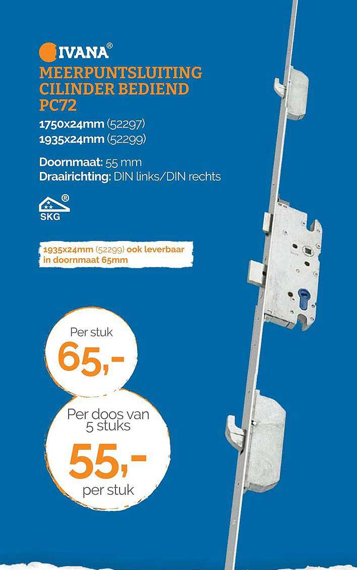 MEERPUNTSLUITING CILINDER BEDIEND PC72
