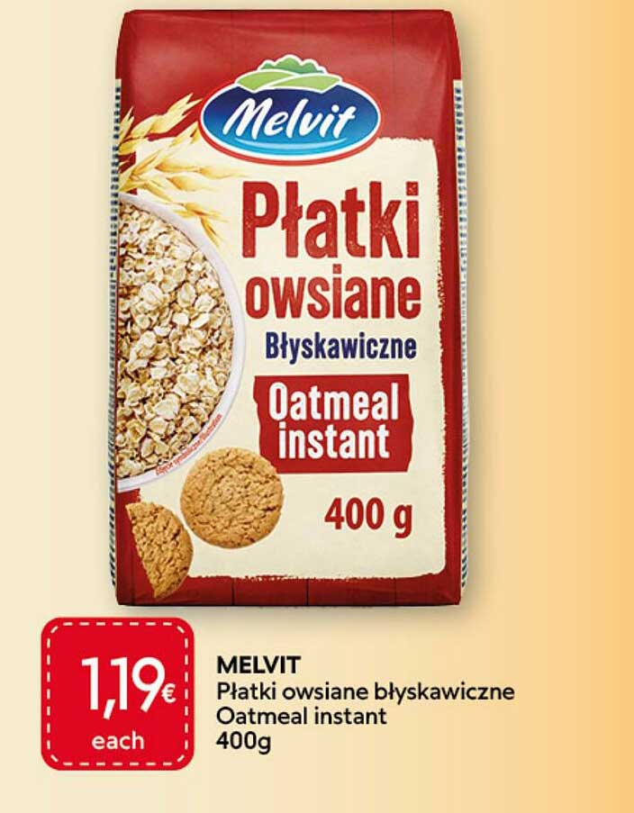 MELVIT Platki owsiane blyskawiczne Oatmeal instant 400g