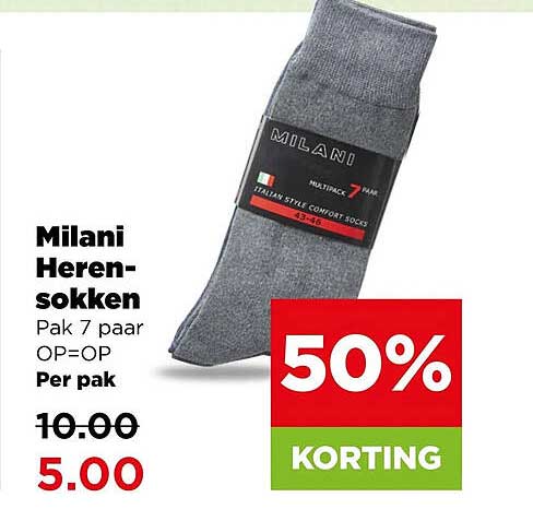 Milani Heren-sokken Pak 7 paar OP=OP Per pak