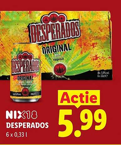 NIX18 DESPERADOS 6 x 0,33 l Actie
