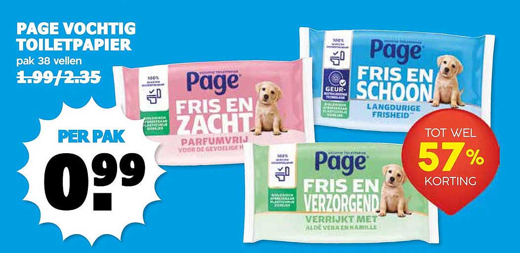 PAGE VOCHTIG TOILETPAPIER pak 38 vellen